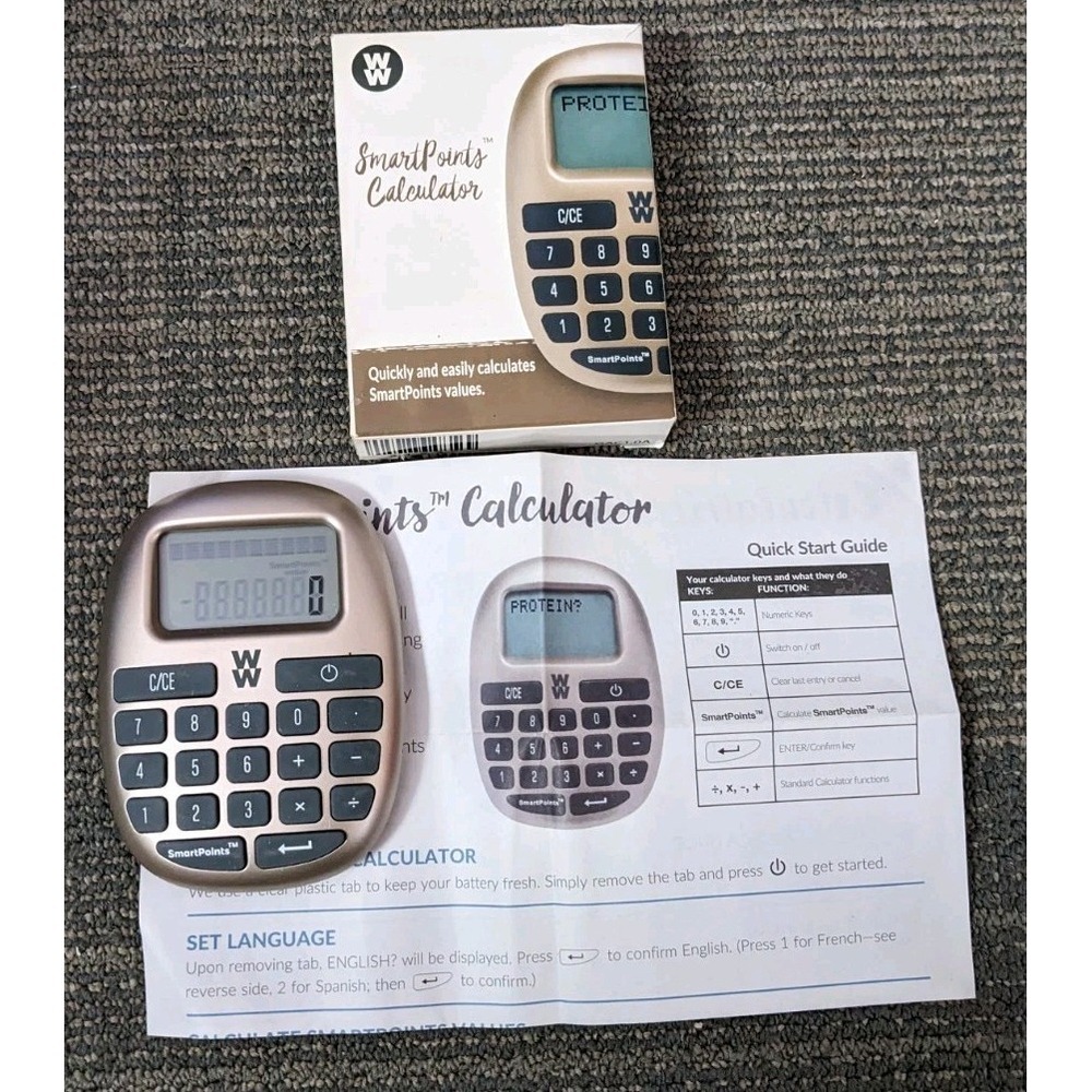 Weight Watchers WW‎ Smart Points Calculator 2017 Gold Working Box Instructions